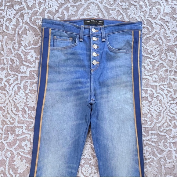 Veronica Beard Carolyn Tuxedo Stripe 10” Baby Boot Jeans - Picture 3 of 13